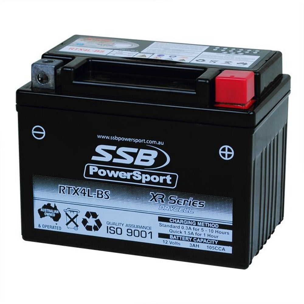 Motorcycle And Powersports Battery (Ytx4L-Bs) Agm 12V 3Ah 105Cca Ssb High Performance