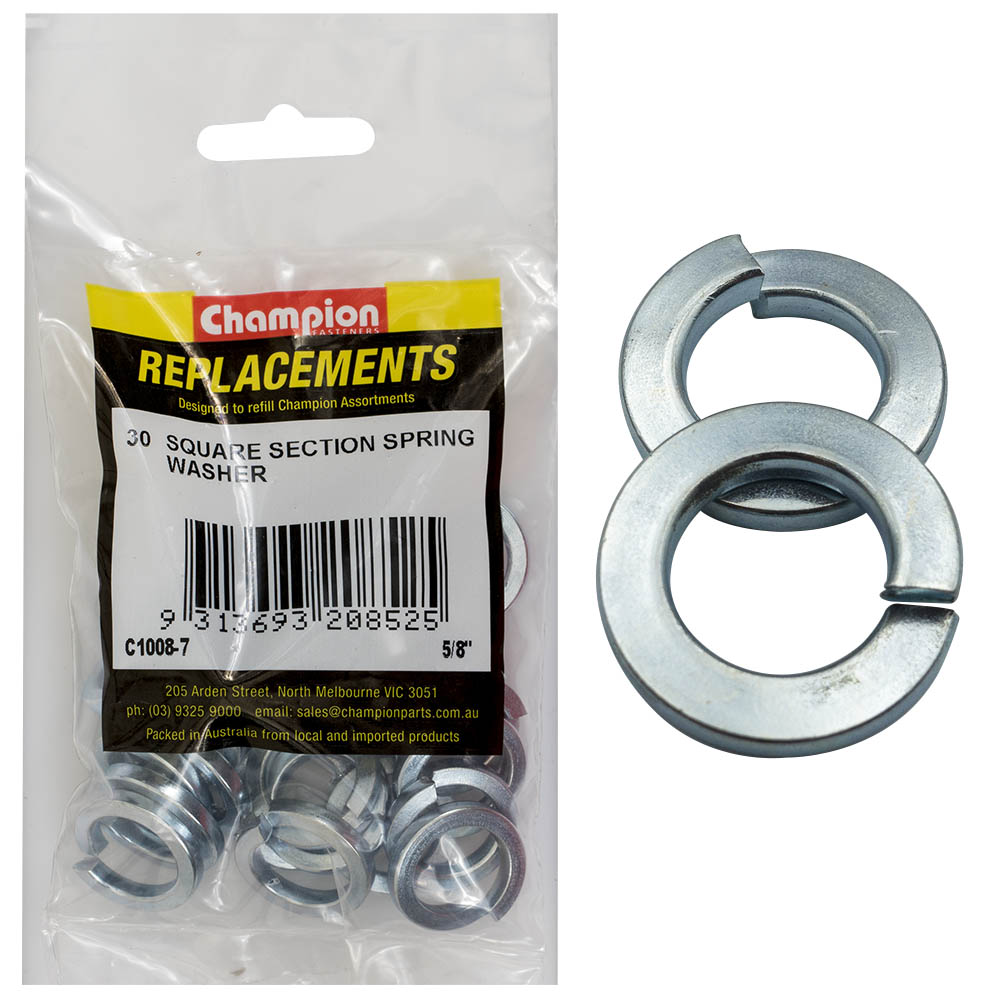 Champion 5/8In / 16Mm Square Section Spring Washer -30Pk