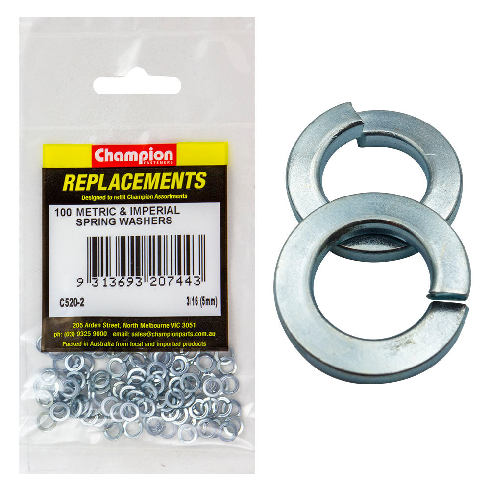 Champion 3/16In / 5Mm Flat Section Spring Washer -100Pk