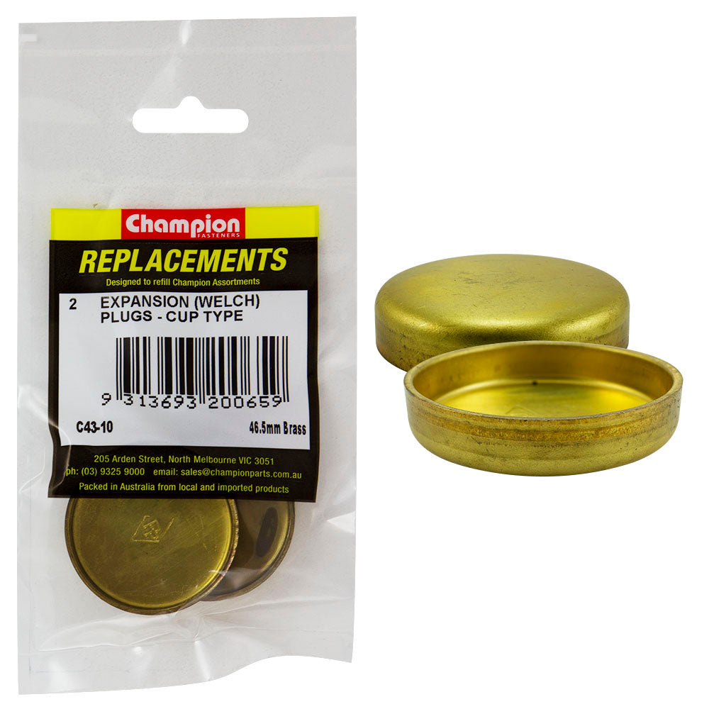 Champion 46.52Mm Brass Expansion (Frost) Plug -Cup Type -2Pk