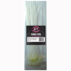 200 X 2.5Mm Uv Nylon Id Cable Tie-Natural-20Pk