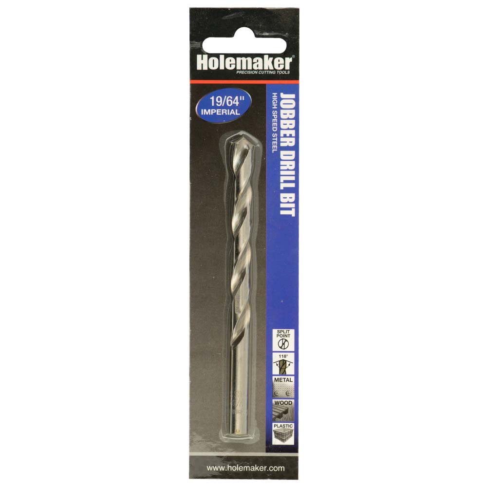 Holemaker Jobber Drill 19/64In - 1Pc (Carded)