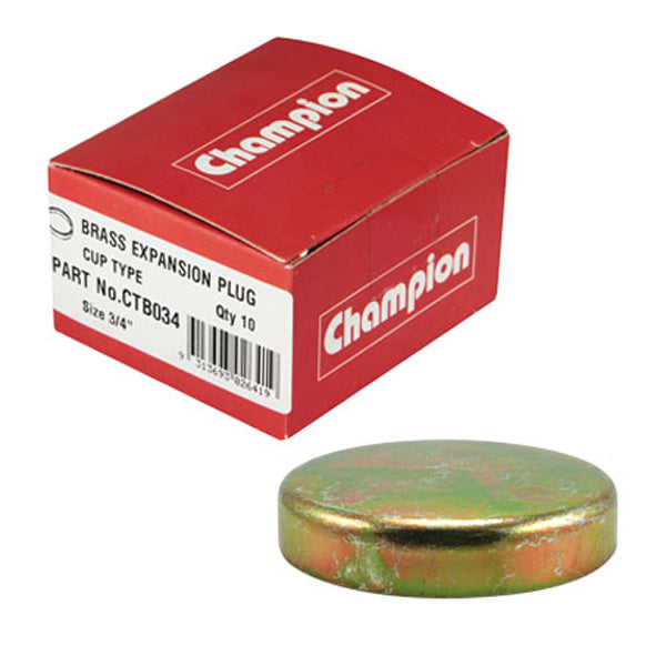 Champion 3/4In Brass Cup Plug - 10Pk
