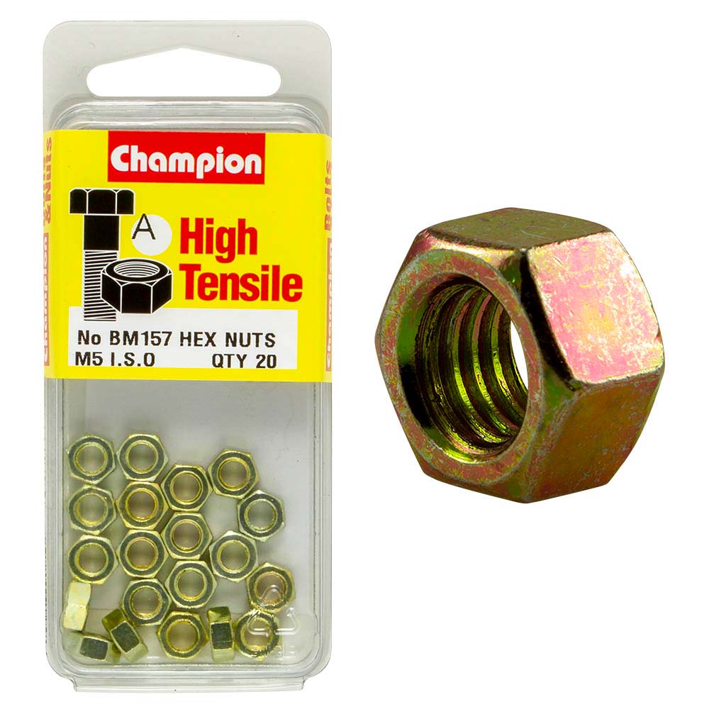 Champion M5 X 0.8 Hex Nut (A) - Gr8.8