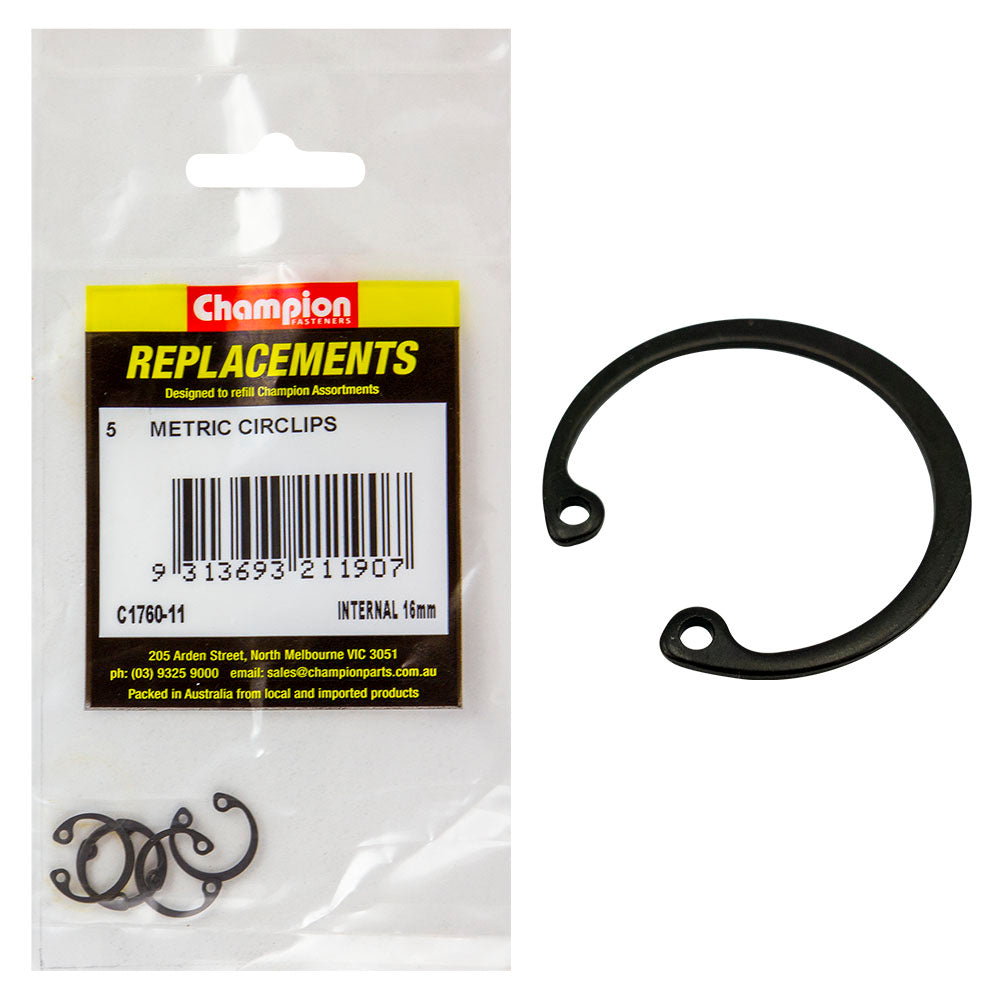 Champion 16Mm Internal Circlip -5Pk