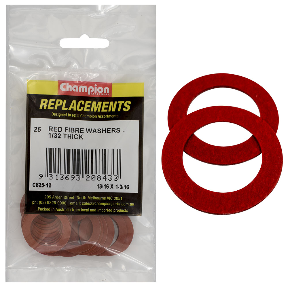 Champion 13/16In X 1-3/16In X 1/32In Red Fibre Washer -25Pk