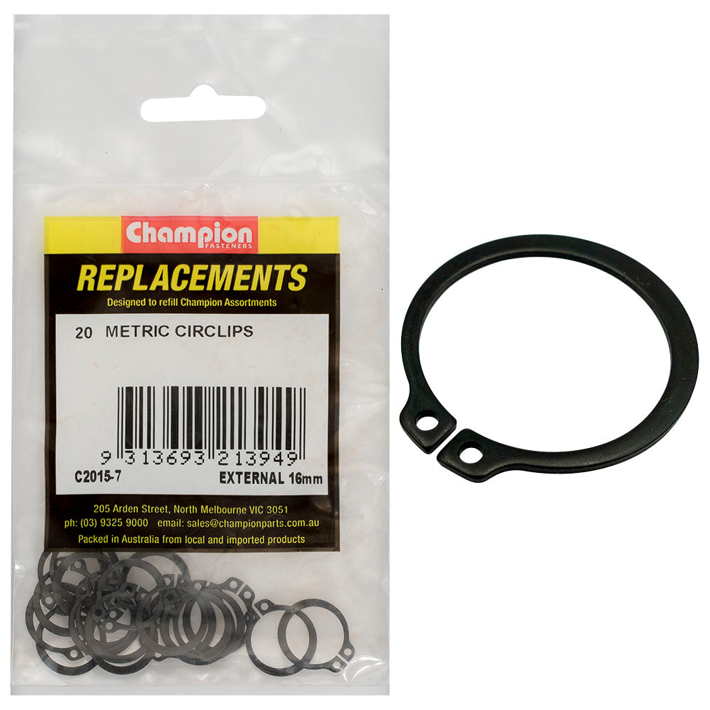 Champion 16Mm External Circlip -20Pk