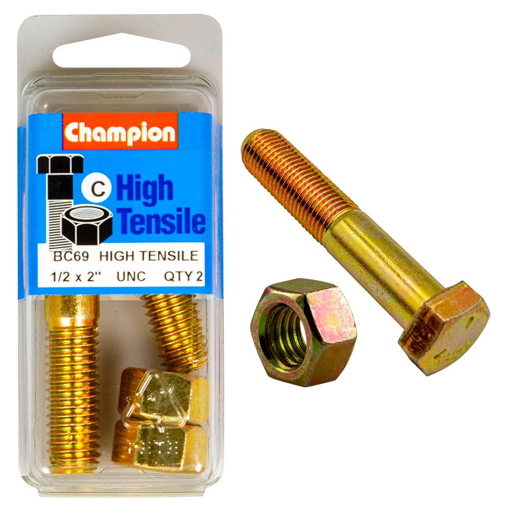 Champion 2In X 1/2In Bolt And Nut (C) - Gr5