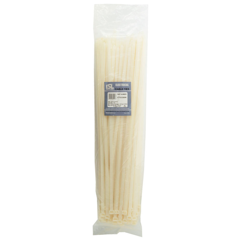 ISL 533 x 9.0mm Nylon Cable Tie - Nat. - 100pk