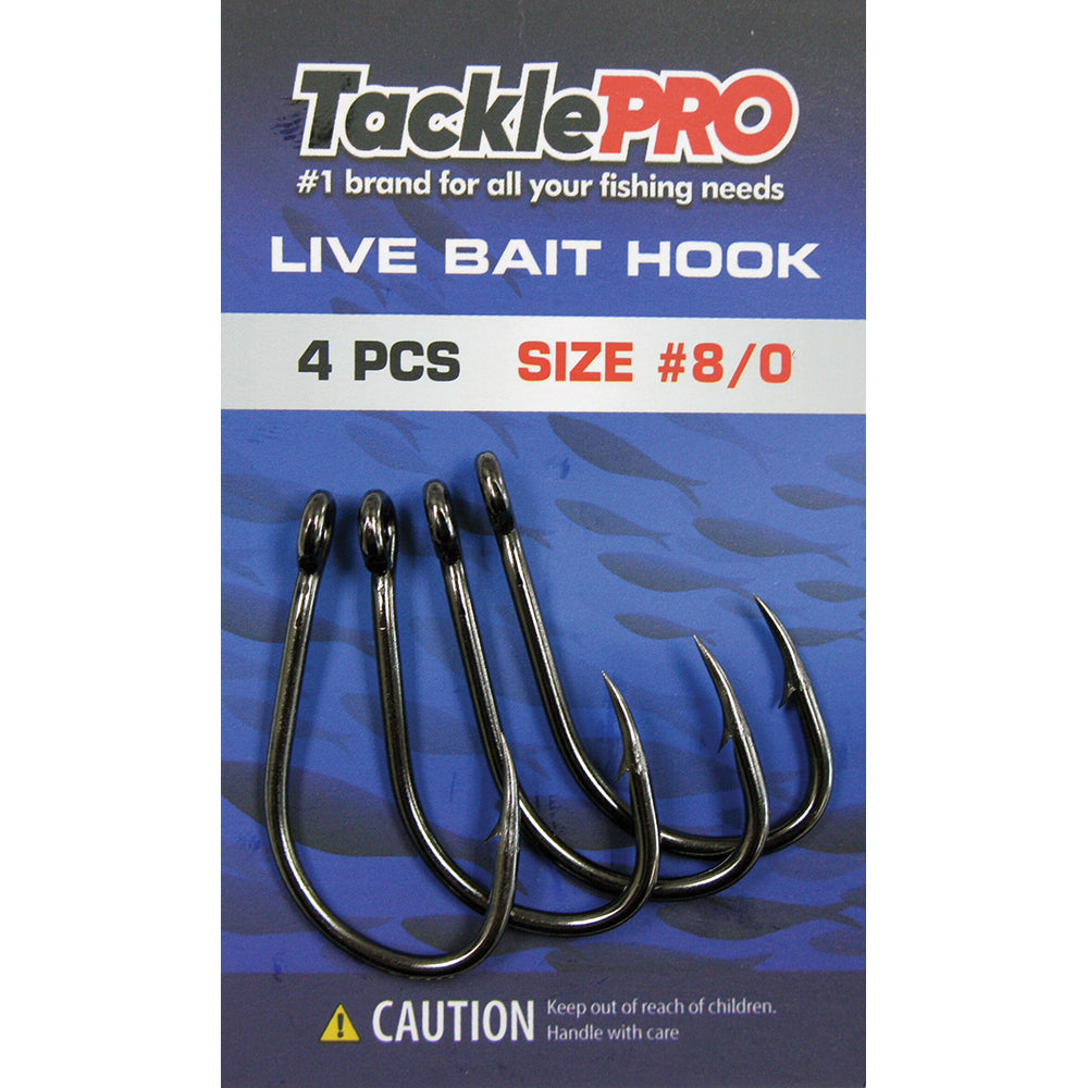 Tacklepro Live Bait Hook #8/0 - 4Pc