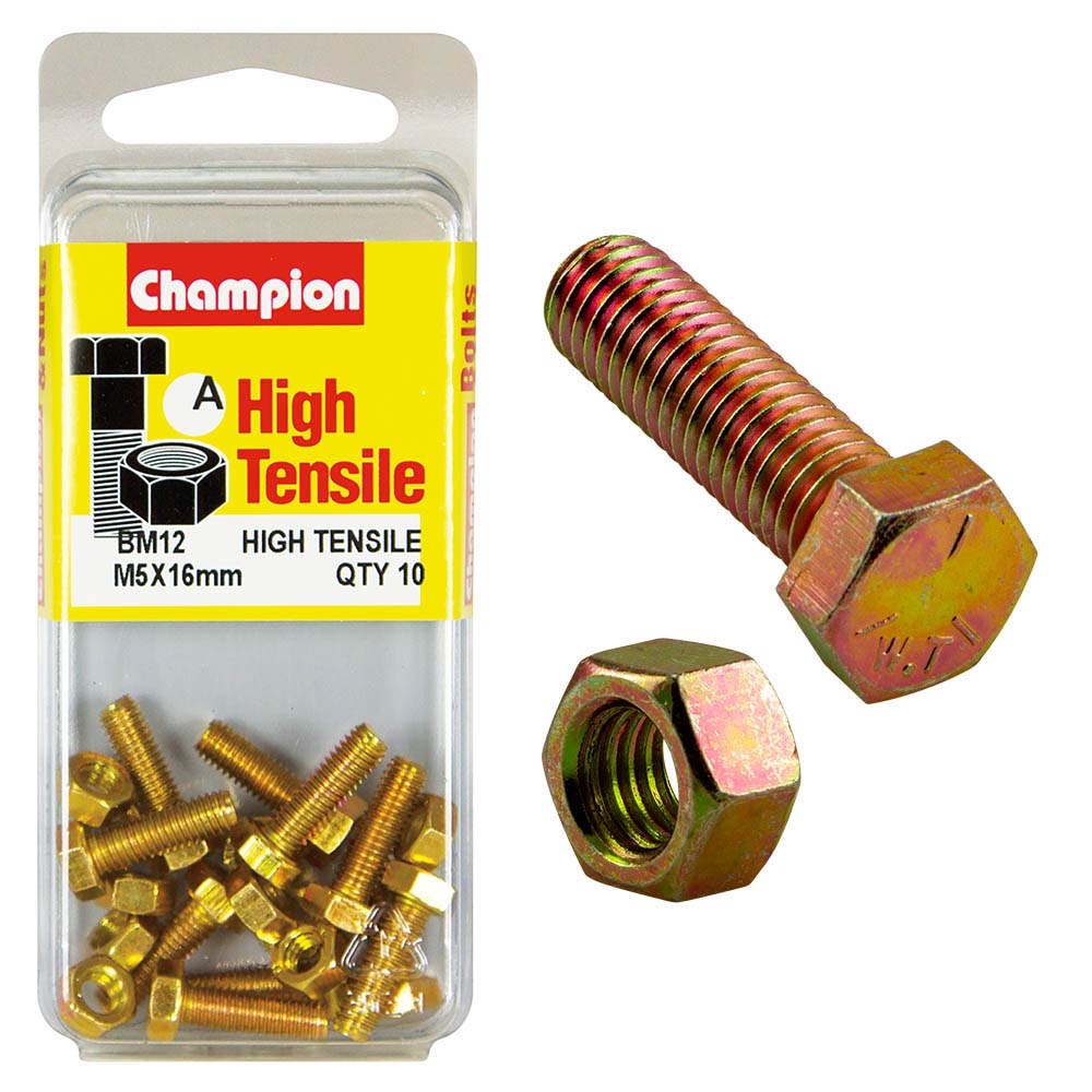 Champion M5 X 16 Set Screw & Nut (A) - Gr8.8