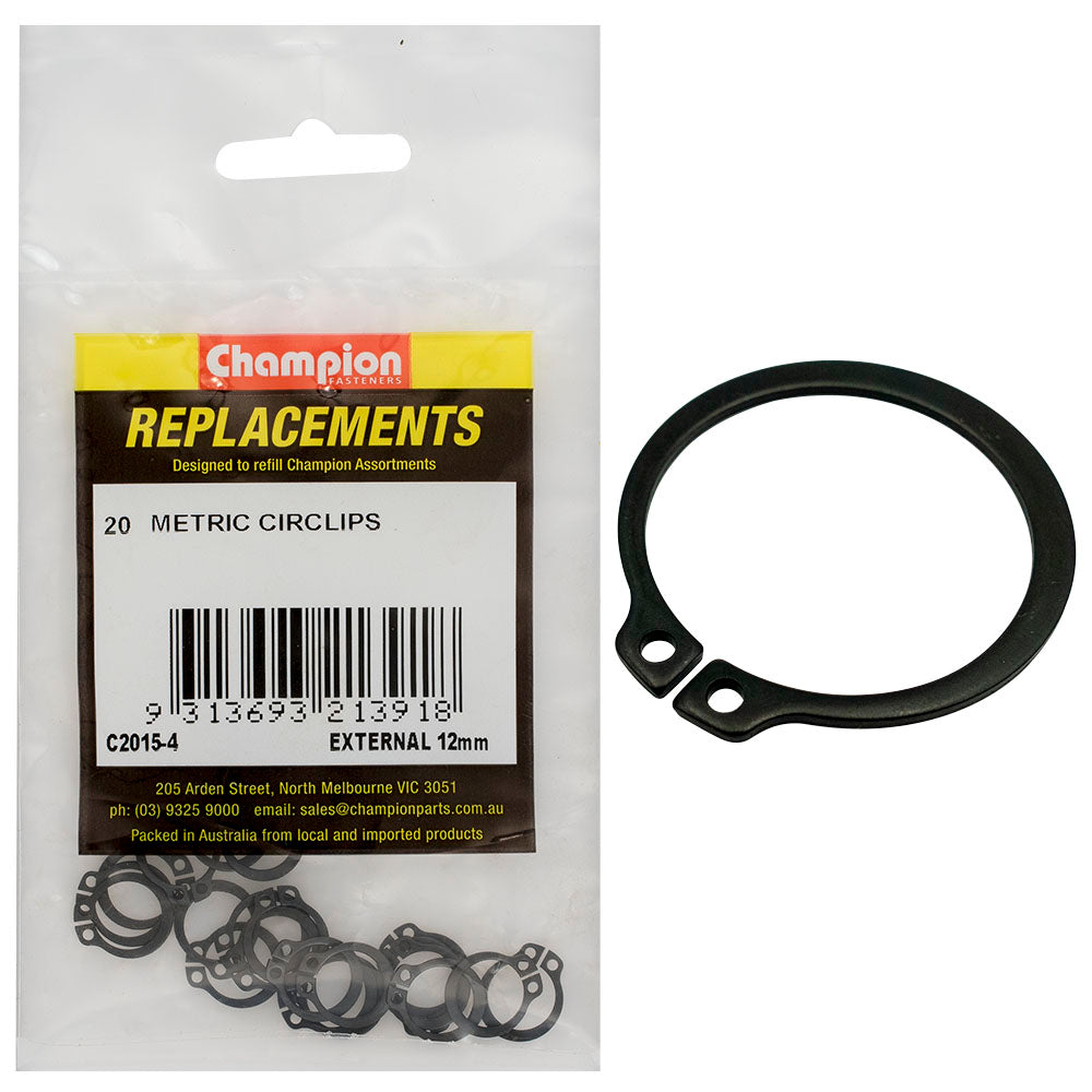 Champion 12Mm External Circlip -20Pk