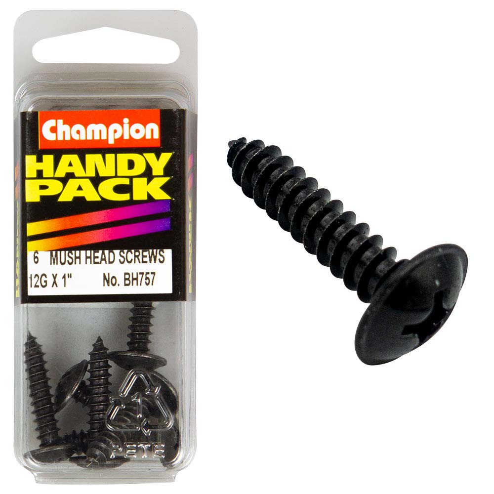 Champion 12G X 1 Washer Face S/Tap Set Screw - Blk Zinc