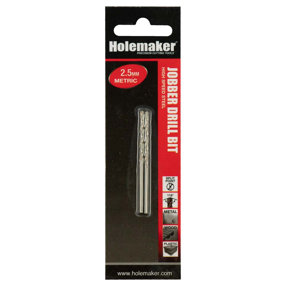 Holemaker Jobber Drill 2.5Mm - 2Pc (Carded)