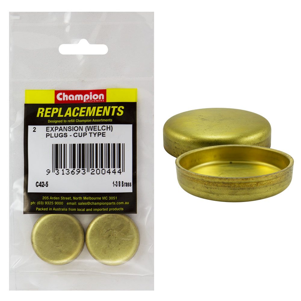 Champion 1-3/8In Brass Expansion (Frost) Plug -Cup Type -2Pk