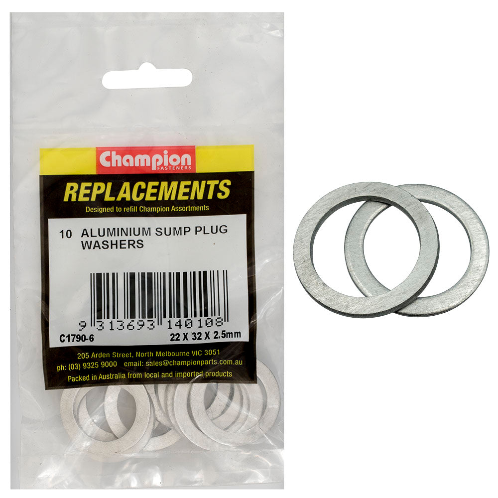 Champion M22 X 32Mm X 2.5Mm Aluminium Washer -10Pk